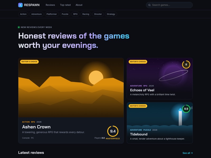 Game Reviews theme