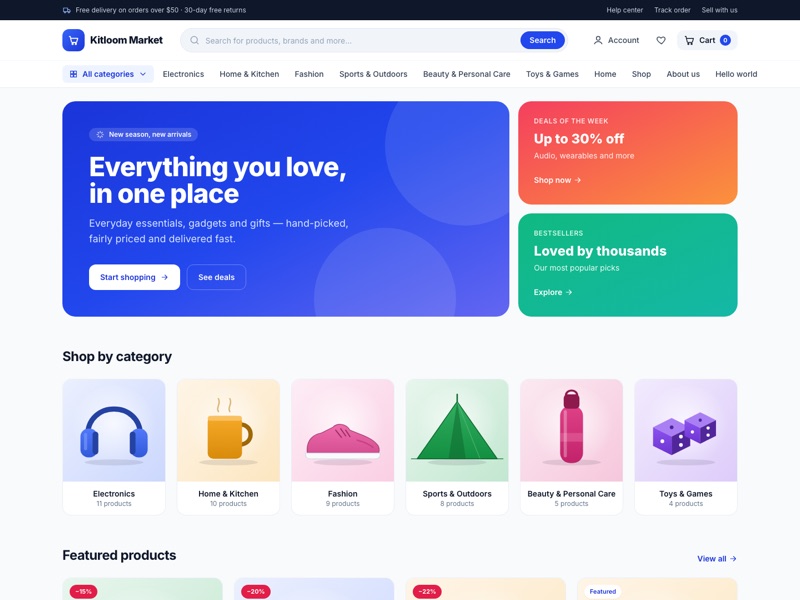 Marketplace theme